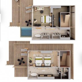 Two Bedroom Sunset Overwater Villa with Pool