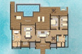 Three Bedroom Overwater Villa with Private Pool (350 m2)