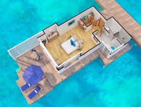 Water Villa (60 m2 interiér + 45 m2 terasa)