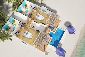 Two-Bedroom Family Beach Villas with Pool (135 m2 interiér + 45 m2 terasa)