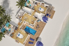 Two Bedroom Beach Suite with Pool (180 m2 interiér + 82 m2 terasa)