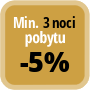 Zaplaťte minimálně 3 noci a získáte 5% slevu.