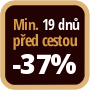 Při objednání minimálně 19 dnů před zahájením pobytu získáte slevu 37% z celé ceny ubytování.